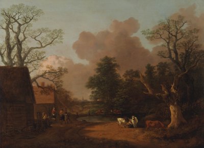 Landschap met melkmeid door Thomas Gainsborough